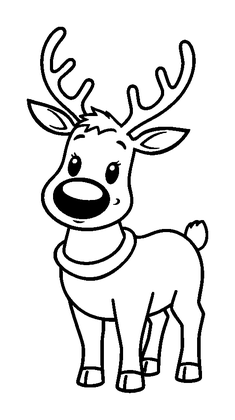 Reindeer Colouring Page (Toddler, Bold & Easy)
