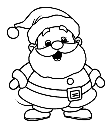 Santa Colouring Page (Kids, Bold & Easy)