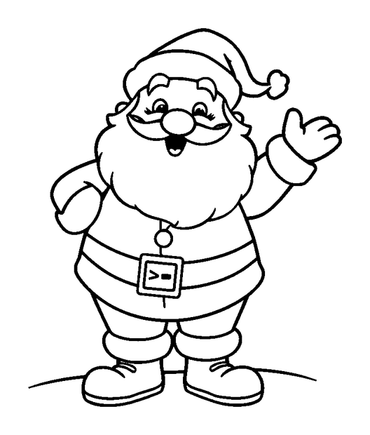 Santa colouring page — free printable for kids