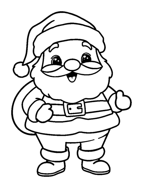 Santa colouring page — free printable for kids