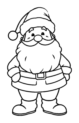 Santa Colouring Page (Toddler, Bold & Easy)