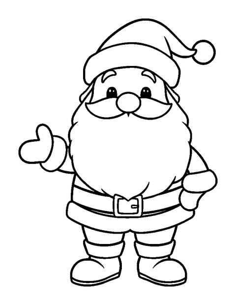 Santa colouring page — free printable for toddlers
