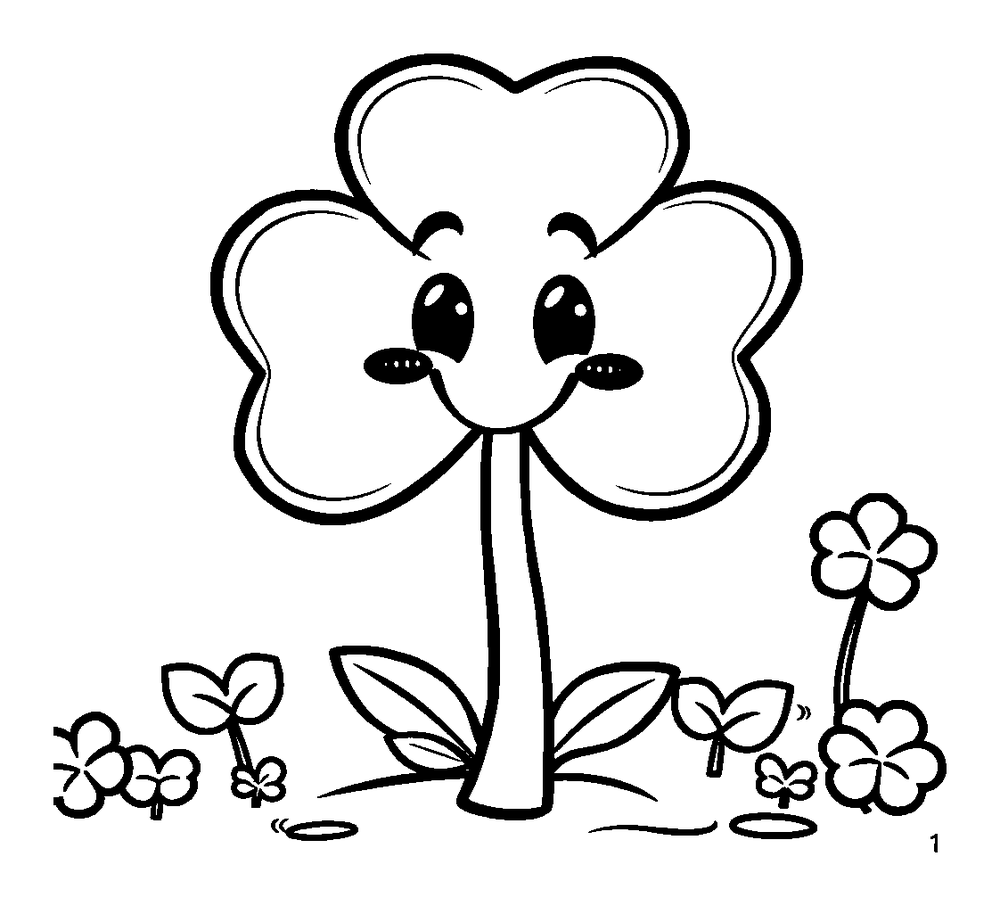 Shamrock colouring page — free printable for kids