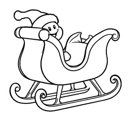 Sleigh Colouring Page (Kids, Bold & Easy)