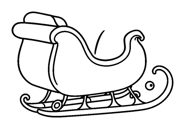 Sleigh colouring page — free printable for kids
