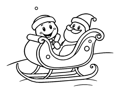 Sleigh Colouring Page (Kids, Standard)