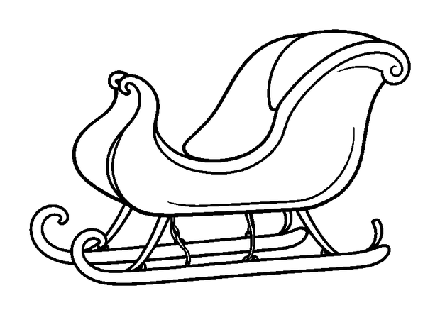 Sleigh colouring page — free printable for kids