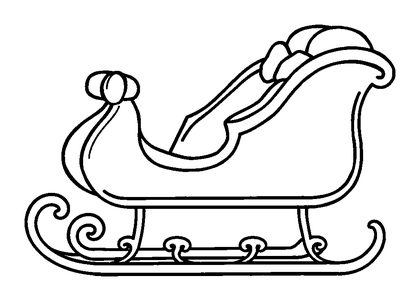 Sleigh Colouring Page (Toddler, Bold & Easy)