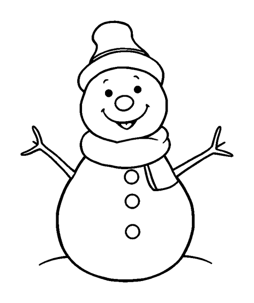 Snowman colouring page — free printable for kids