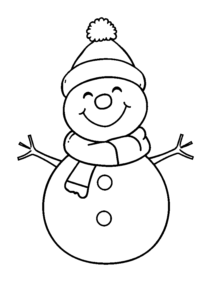 Snowman colouring page — free printable for kids