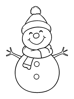 Snowman Colouring Page (Kids, Standard)