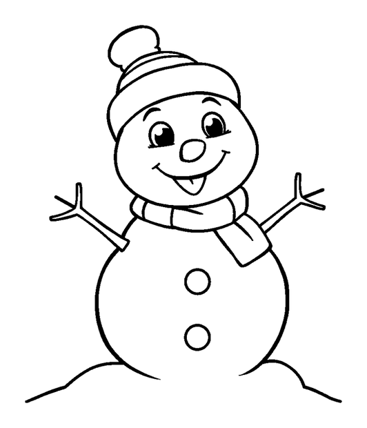 Snowman colouring page — free printable for kids