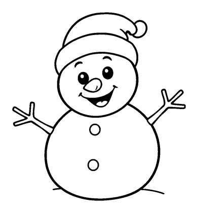 Snowman Colouring Page (Toddler, Bold & Easy)