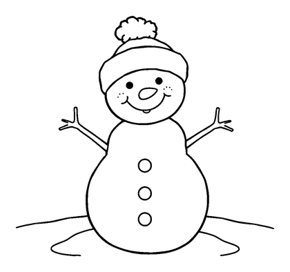 Snowman Colouring Page (Toddler, Standard)