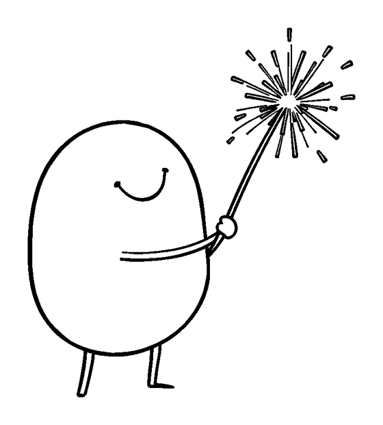 Sparkler Stick colouring page — free printable for toddlers