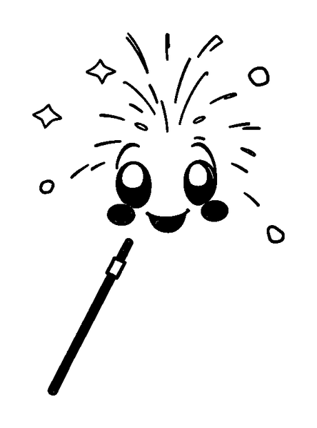 Sparkler colouring page — free printable for kids
