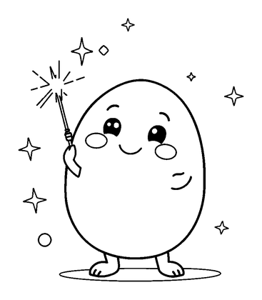 Sparkler Colouring Page (Toddler, Bold & Easy)
