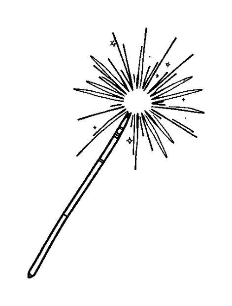 Sparkler colouring page — free printable for toddlers