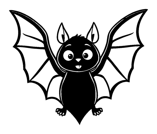 Spooky Bat colouring page — free printable for kids