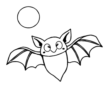 Spooky Bat Colouring Page (Toddler, Bold & Easy)
