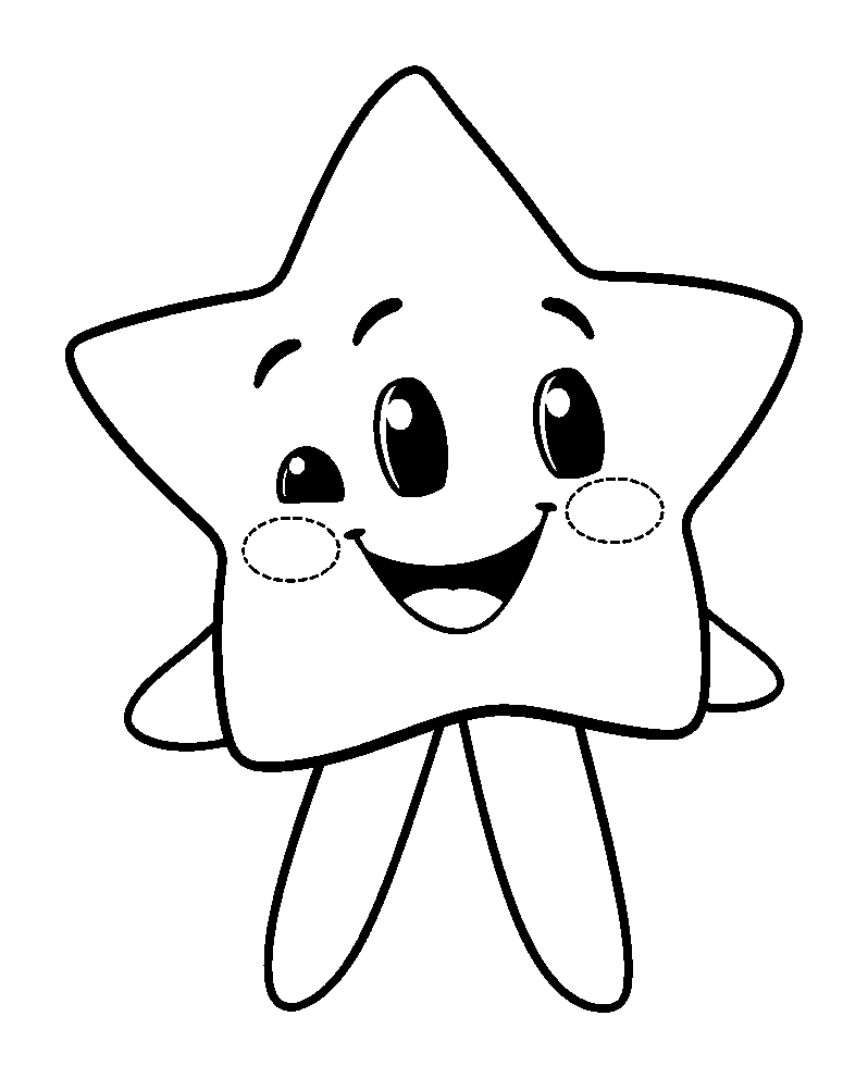 Star colouring page — free printable for kids