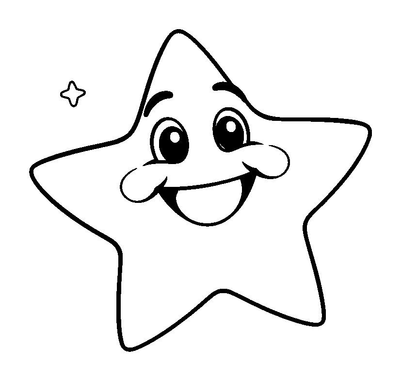 Star colouring page — free printable for kids