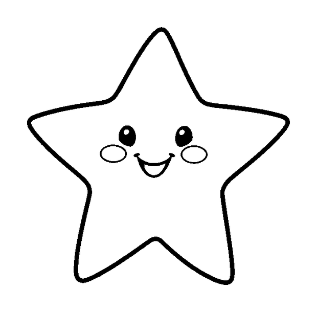 Star colouring page — free printable for kids