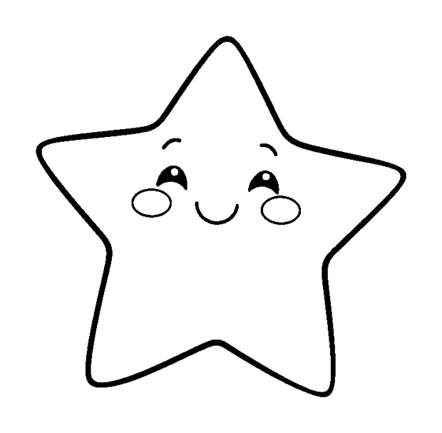 Star colouring page — free printable for toddlers