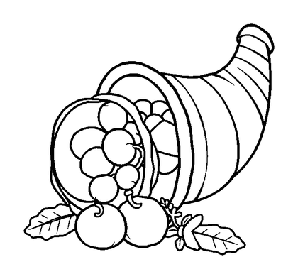 Thanksgiving Cornucopia Colouring Page (Kids, Standard)