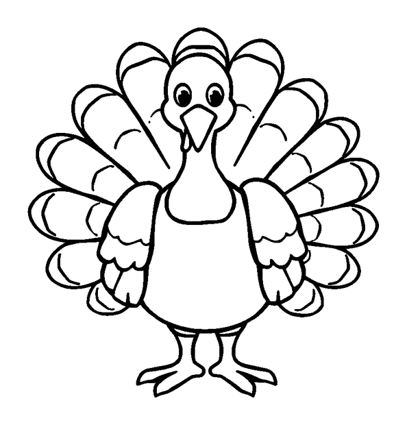 Turkey colouring page — free printable for kids