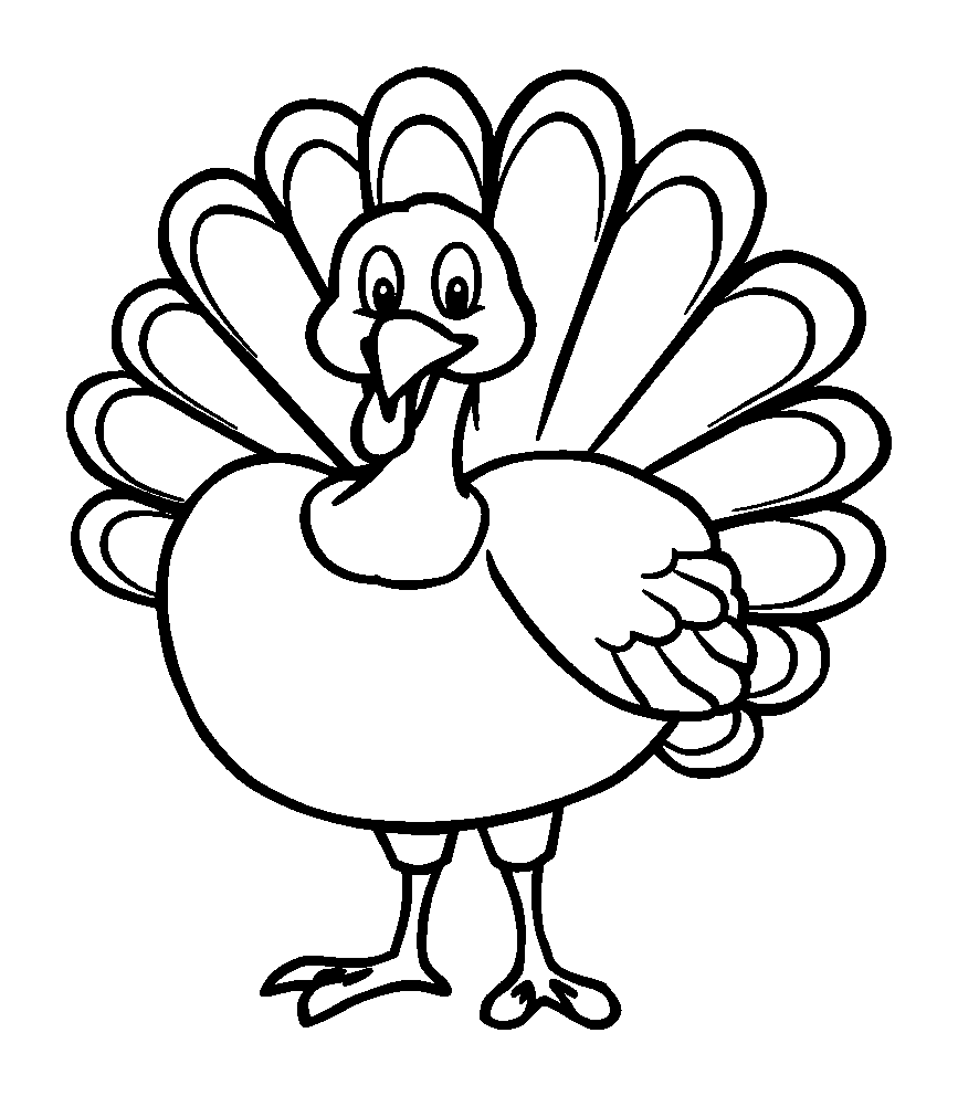 Turkey colouring page — free printable for kids