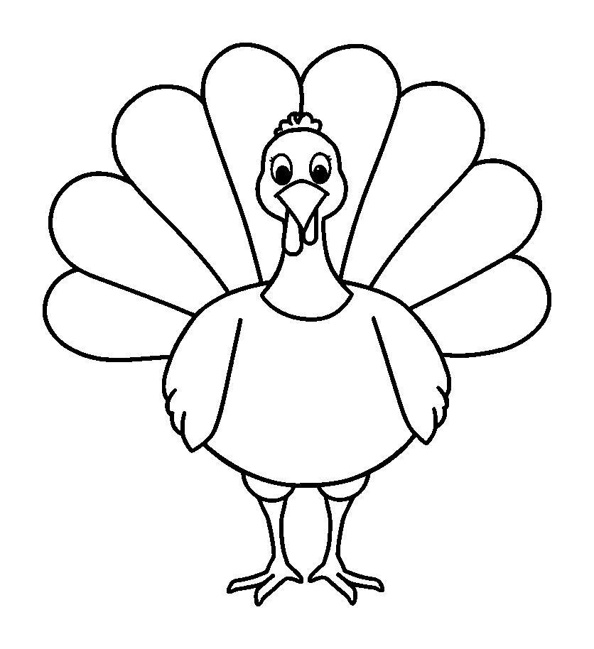 Turkey colouring page — free printable for toddlers