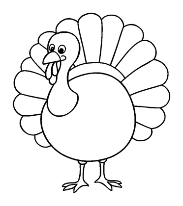 Turkey Colouring Page (Toddler, Bold & Easy)