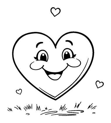 Valentine Heart Colouring Page (Kids, Bold & Easy)