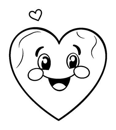 Valentine Heart Colouring Page (Kids, Standard)
