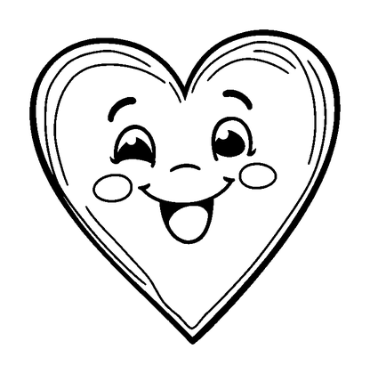 Valentine Heart Colouring Page (Toddler, Bold & Easy)