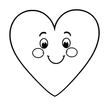 Valentine Heart Colouring Page (Toddler, Bold & Easy)