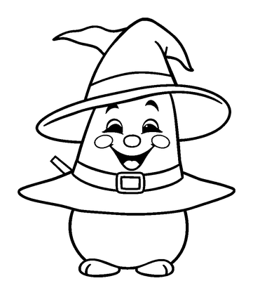 Witch Hat Colouring Page (Kids, Bold & Easy)