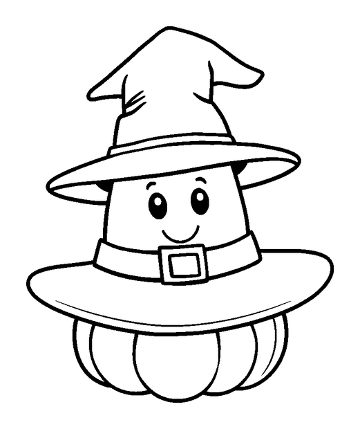 Witch Hat colouring page — free printable for kids