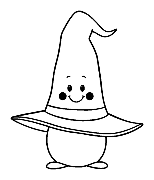 Witch Hat colouring page — free printable for toddlers