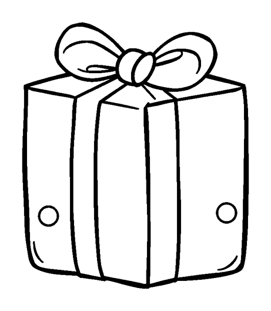 Wrapped Present colouring page — free printable for kids