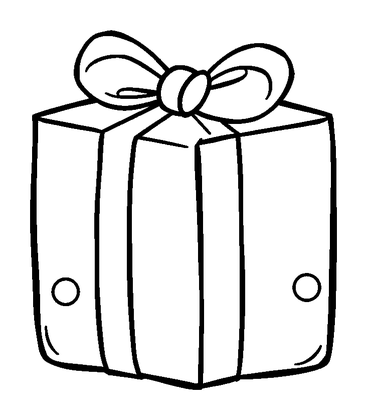 Wrapped Present Colouring Page (Kids, Bold & Easy)