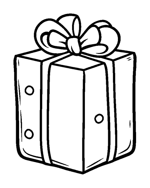 Wrapped Present colouring page — free printable for kids