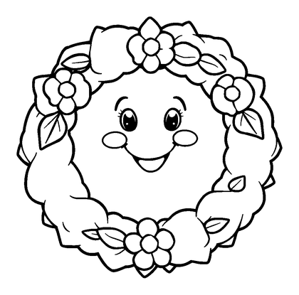 Wreath Colouring Page (Kids, Standard)