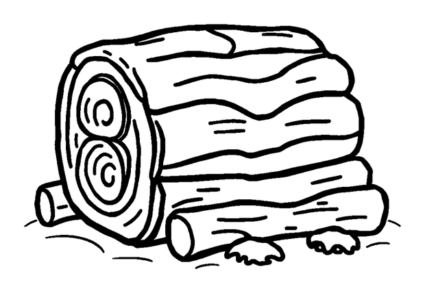Yule Log colouring page — free printable for kids