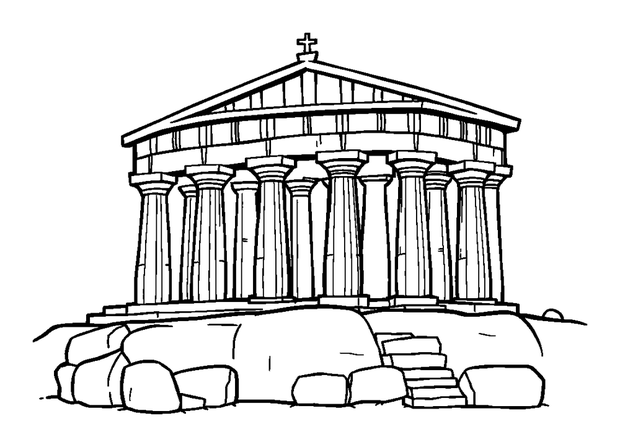 Acropolis colouring page — free printable for kids