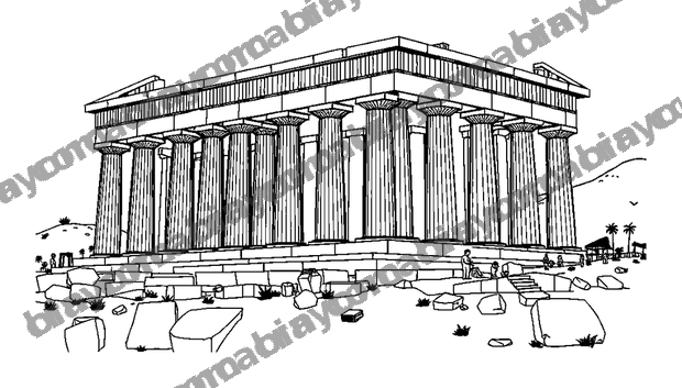 Acropolis colouring page — free printable for teens