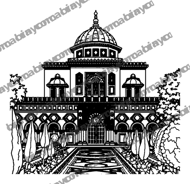 Alhambra Palace colouring page — free printable for teens