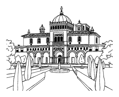 Alhambra Palace Colouring Page (Teens, Standard)