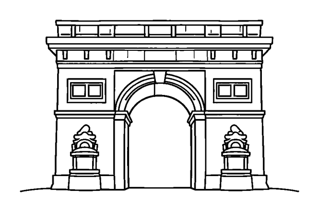 Arc De Triomphe colouring page — free printable for kids